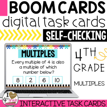 Preview of 4th Grade Multiples Boom Cards