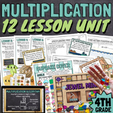 4th Grade Multiplication 12 Lessons Unit BUNDLE With Slide