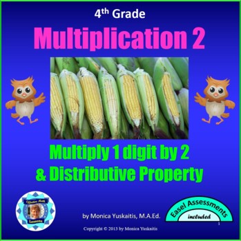 Preview of 4th Grade Multiplication 2 - 1 Digit x 2 Digits w Regrouping Powerpoint Lesson