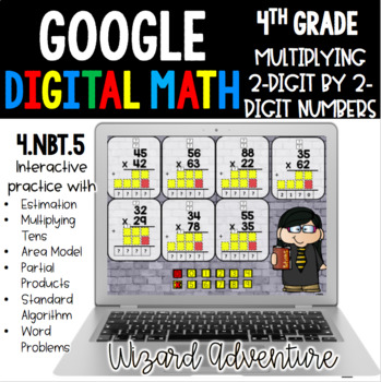 Preview of 4th Grade Multiplication 2-Digit by 2-Digit Numbers 4.NBT.5 Google Classroom