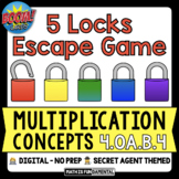 4th Grade Multiplication Concepts Escape Game | Boom Cards
