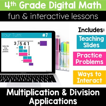 Preview of 4th Grade Multiplication Division 4.OA.3-4 4.NBT.5-6 Digital Math Activities