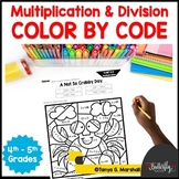 4th Grade Multiplication & Division Color by Code Math Wor