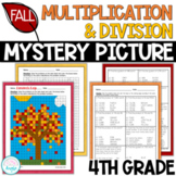 4th Grade Multiplication & Division - Fall Mystery Colorin
