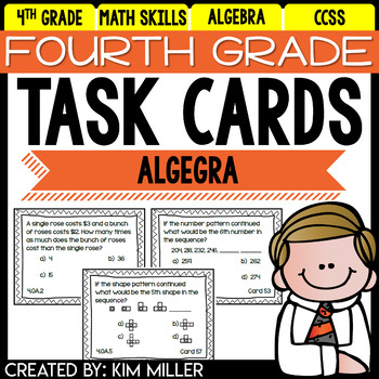 Preview of 4th Grade Multiplication & Division Math Centers, Review, Test Prep | Task Cards
