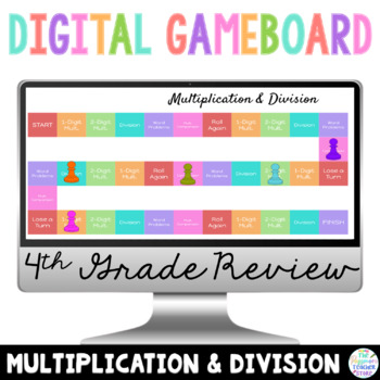 Preview of 4th Grade Multiplication & Division Review Game | DIGITAL Google Slides