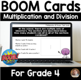 4th Grade Multiplication, Division, and Word Problem BOOM Cards