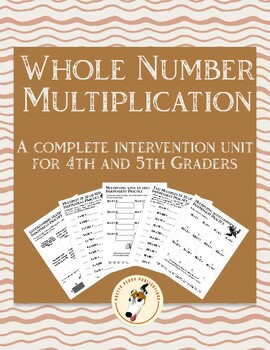 Preview of 4th Grade Multiplication Intervention Unit (Whole Numbers)