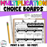 4th Grade- Multiplication Math Menus - Choice Boards and A