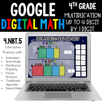 Preview of 4th Grade Multiplication Up to 4 by 1 Digit 4.NBT.5 Google Classroom