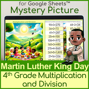 Preview of 4th Grade Multiplication and Division Mystery Picture Martin Luther King Jr. Day