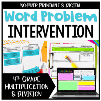 Preview of 4th Grade Multiplication and Division Word Problems {No Prep Intervention}
