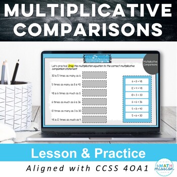 4th Grade Multiplicative Comparison Digital Lesson for Google™ Classroom 4.OA.1