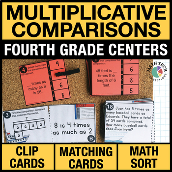 Preview of 4th Grade Multiplicative Comparisons Math Task Cards - 4th Grade Math Games