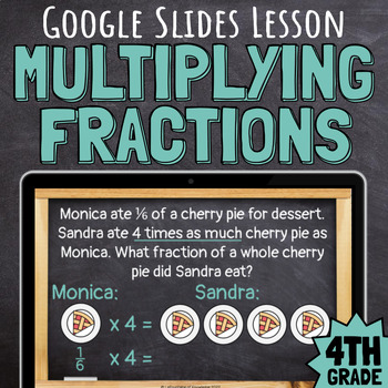 Preview of 4th Grade Multiply Fractions by Whole Numbers Google Slides Lesson and Practice