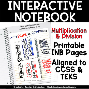 Preview of Fourth Grade Math Multiplying and Dividing Whole Numbers Interactive Notebook