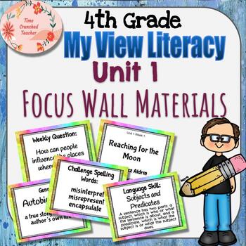 Preview of 4th Grade My View Literacy: UNIT 1 FOCUS WALL POSTERS: Weeks 1-5