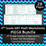4th Grade NBT Worksheets ★ Numbers and Operations in Base 