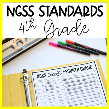 Preview of 4th Grade NGSS Standards Checklist- Planning & Organizing Science Teacher Binder
