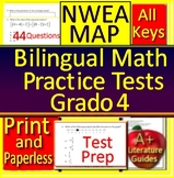 4th Grade NWEA MAP Dual Language Math: Test Prep Practice -  English/Spanish
