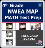 4th Grade NWEA MAP MATH Test Prep Task Card Bundle, Practi