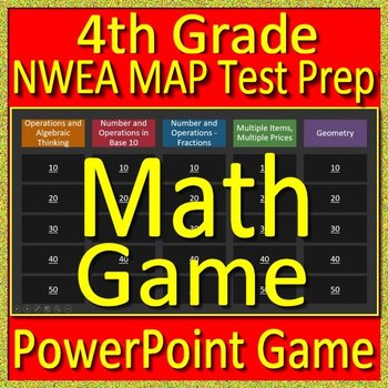 Preview of 4th Grade NWEA Map Math Game - Test Prep for Math Spiral Review