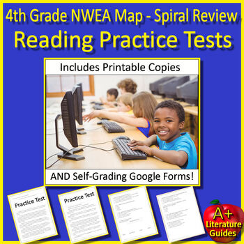 Preview of 4th Grade NWEA Map Reading Test Prep Practice Testing Printable and Google Forms