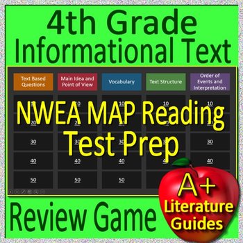 Preview of 4th Grade NWEA Map Reading Game - Informational Text Spiral Review Test Prep