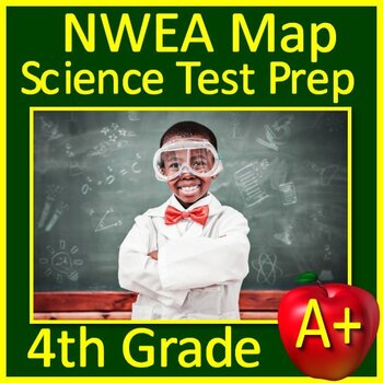 Preview of 4th Grade NWEA Map Science Practice Test, Game, and Task Cards for Test Prep