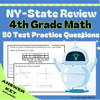 Preview of 4th Grade NY State MATH TEST PREP Questions | Standards Aligned Next Gen.