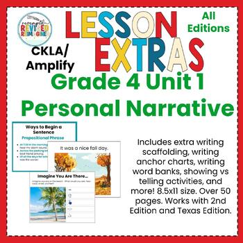 Preview of 4th Grade  Narrative Unit 1  Extra  Writing Practice SLides CKLA Amplify