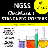 4th Grade NGSS "I Can" Standards Posters + Checklists