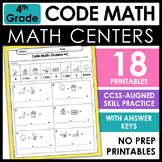 4th Grade No Prep Math Centers - Code Math