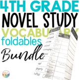 4th Grade Novel Studies VOCABULARY Bundle: FOLDABLES (popu