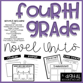 Preview of Fourth Grade Novel Units Bundle DIGITAL Included