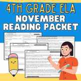 4th Grade November Reading Packet Independent Work, Early 