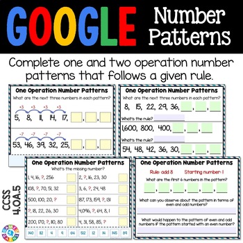 4th grade number patterns google classroom math activities