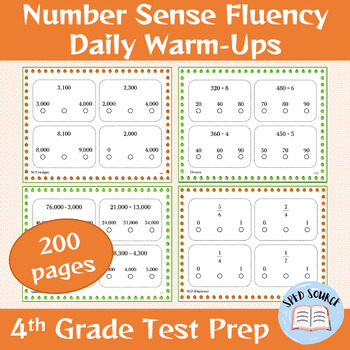 Preview of 4th Grade Aimsweb Number Sense Fluency: DAILY Practice and Test Prep!
