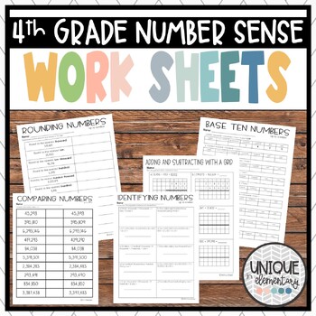 Preview of 4th Grade Number Sense in Base Ten scaffolded place value charts, chart paper