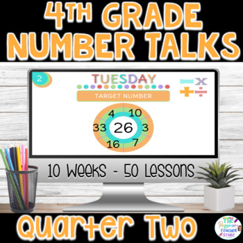 Preview of 4th Grade Number Talks Quarter Two l 2nd 10 Weeks l DIGITAL l EDITABLE