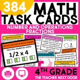 4th Grade Number and Operations Fractions Task Card Bundle