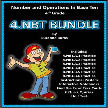Preview of 4th Grade Number and Operations in Base Ten BUNDLE: CCSS 4.NBT.1-6