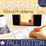 Numberless Word Problems for 4th Grade Fall Themed