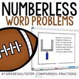 4th Grade Numberless Word Problems | Football Multistep, C