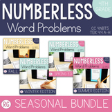 4th Grade Numberless Word Problems Seasonal Bundle