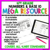 4th Grade Numbers & Base 10 Review Worksheets & Google Sli