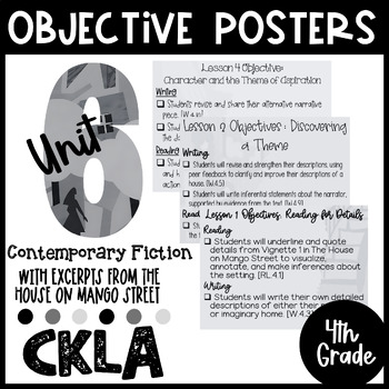 Preview of 4th Grade- Objectives and Graphs (blank and completed) -CKLA Unit 6 Lessons 1-12