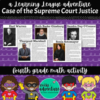 Preview of 4th Grade October Math Adventure- Case of the Supreme Court Justice