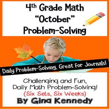 Preview of Daily Problem Solving for 4th Grade: October Word Problems (Multi-Step)