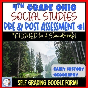 Preview of 4th Grade Ohio Social Studies Pre/Post Assessment #1 (Early Ohio History)
